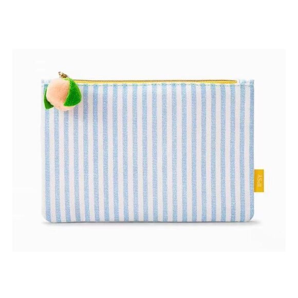 Brand New Ipsy HTF Sweet as a Peach Striped Cosmetics Makeup Bag - Picture 1 of 1